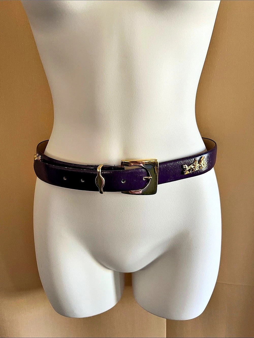 Purple Leather Belt Size Medium